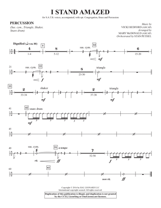 Book cover for I Stand Amazed (arr. Mary McDonald) - Percussion