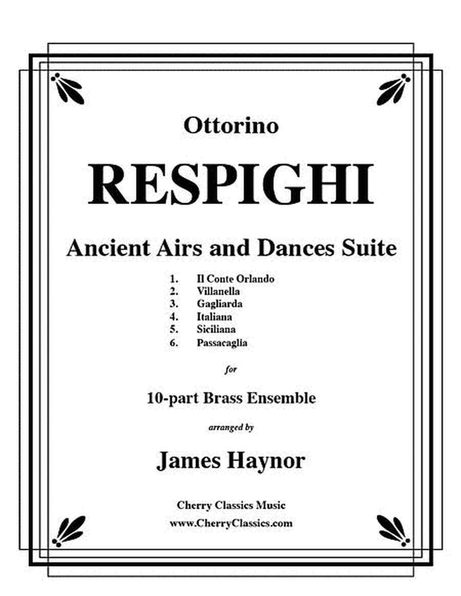 Ancient Airs and Dances Suite No. 1 for 10-part Brass Ensemble
