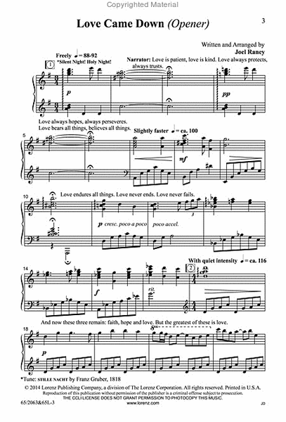 Love Came Down at Christmas - SATB Score with Performance CD image number null