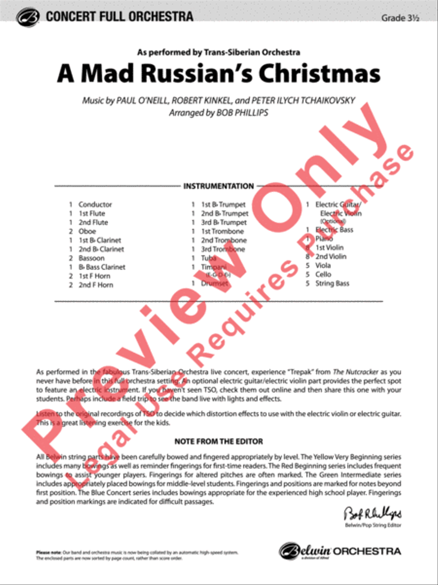 A Mad Russian's Christmas Full Orchestra scores gallery preview page 2