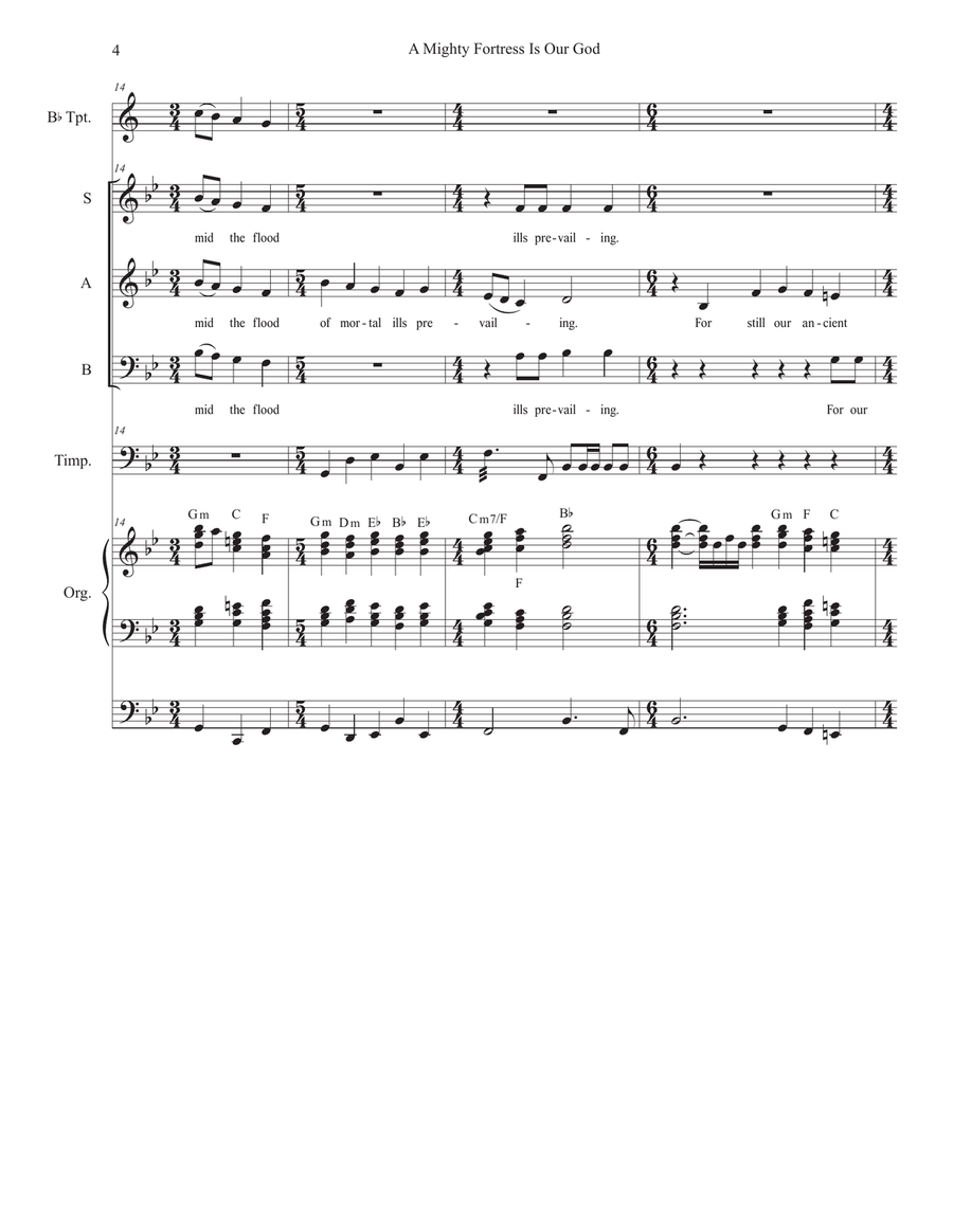 A Mighty Fortress Is Our God (Vocal Trio - (SAB) 3-Part scores gallery preview page 4