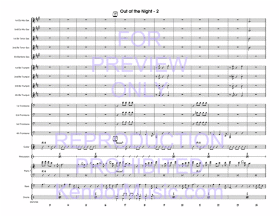Out Of The Night (Dark Orchid) (Full Score) Jazz Ensemble scores gallery preview page 3