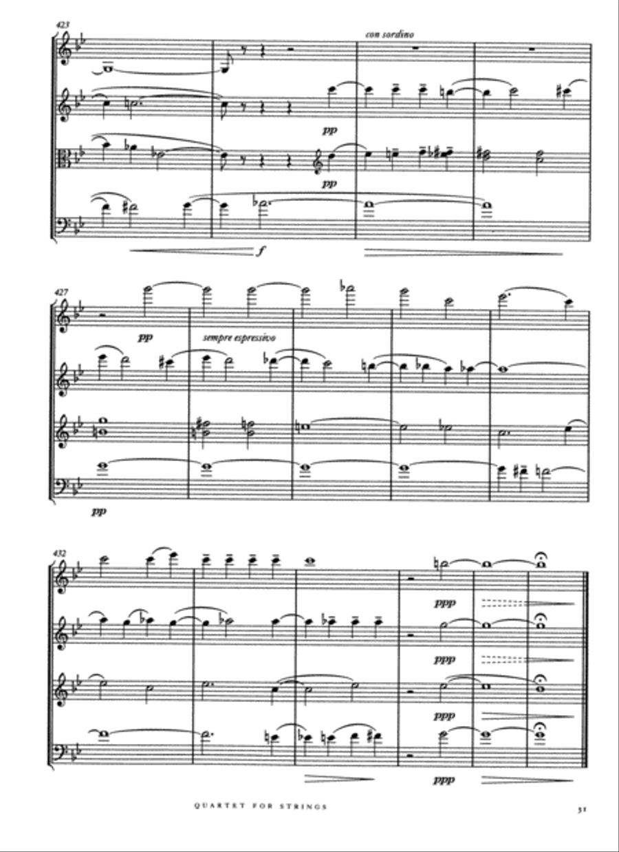 Quartet for Strings (in One Movement), Opus 89 String Quartet scores gallery preview page 4