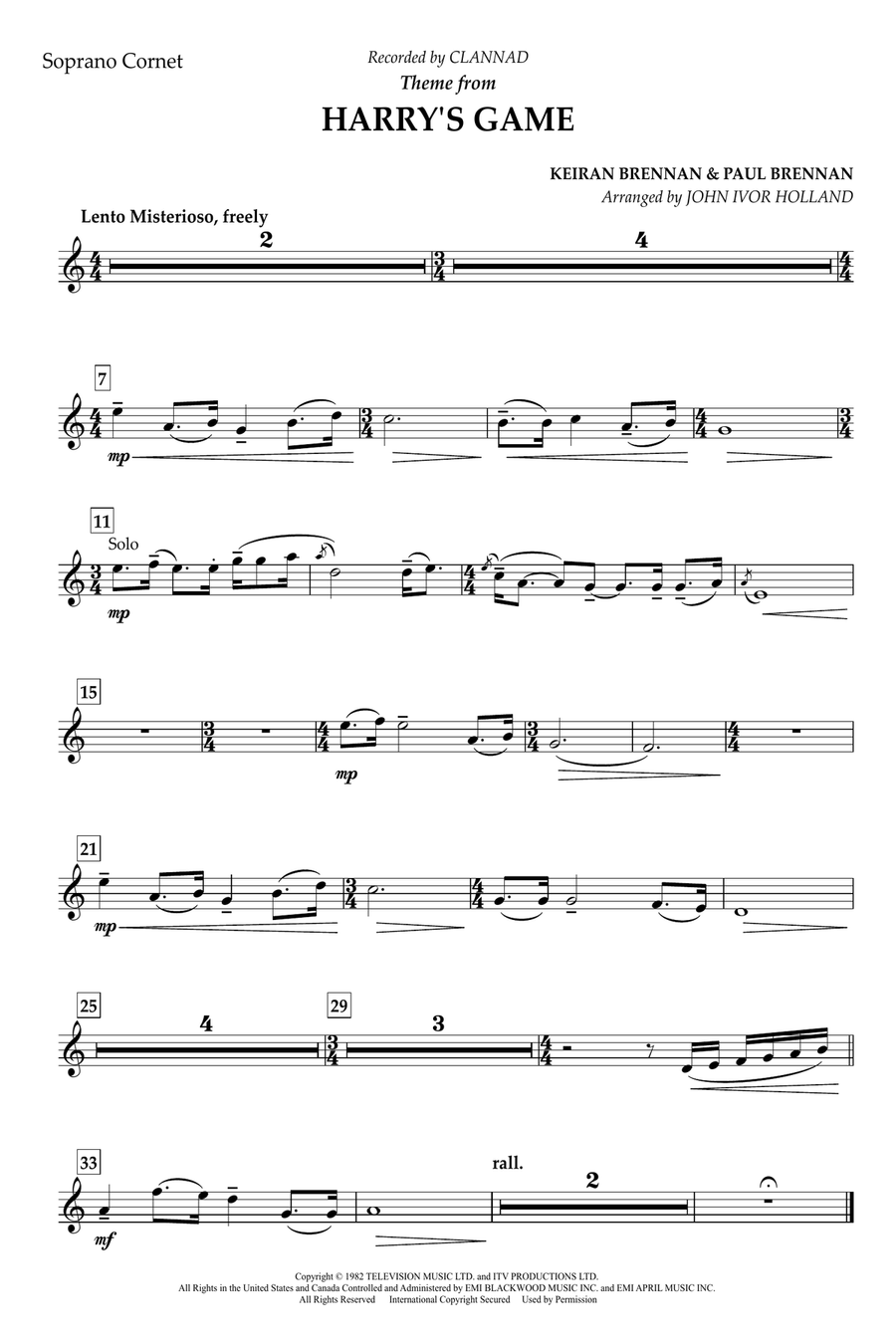The Theme From Harry's Game Brass Band scores gallery preview page 6