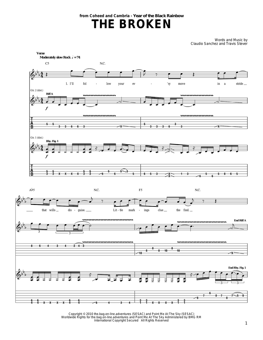 The Broken Acoustic Guitar scores gallery preview page 1