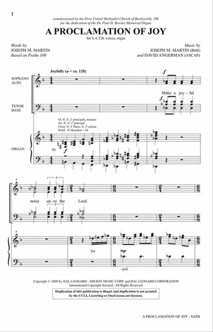 A Proclamation of Joy 4-Part scores gallery preview page 2