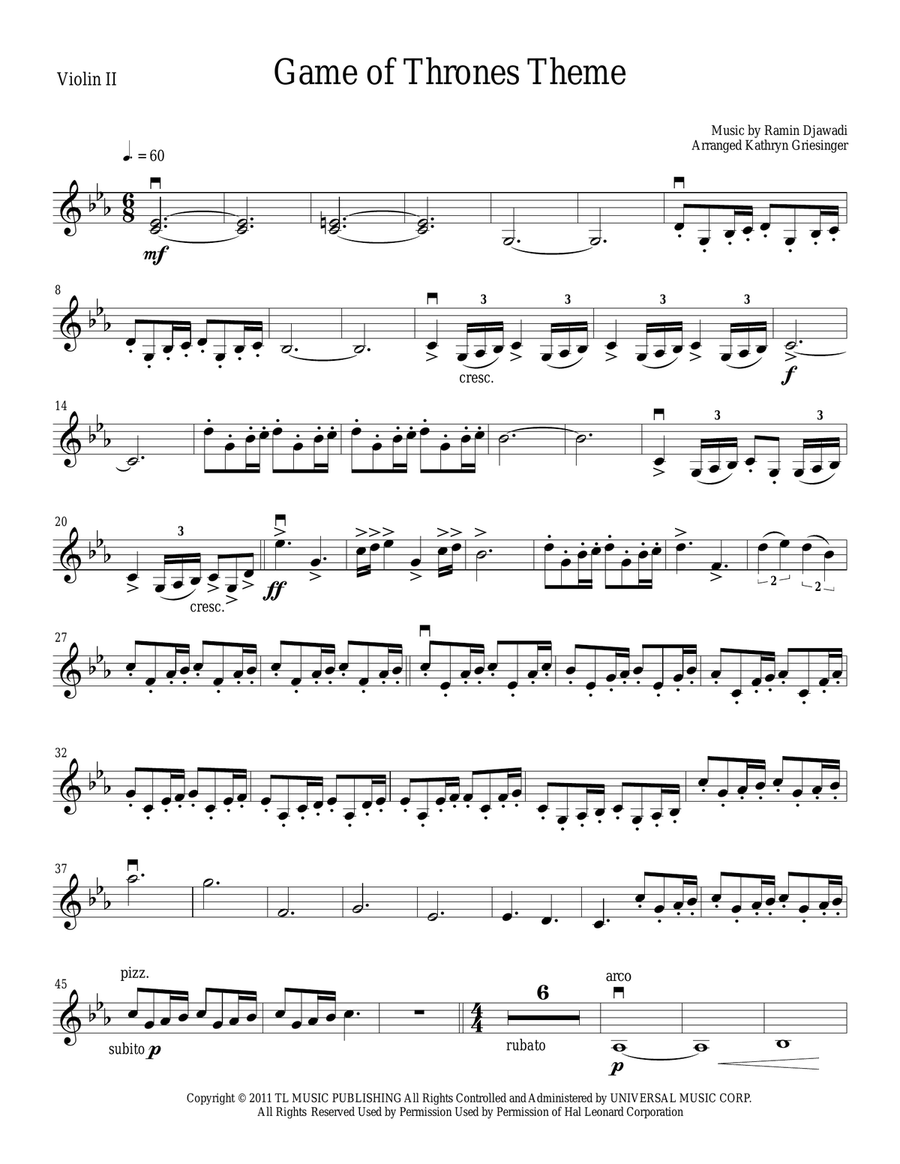 Game Of Thrones String Quartet scores gallery preview page 3