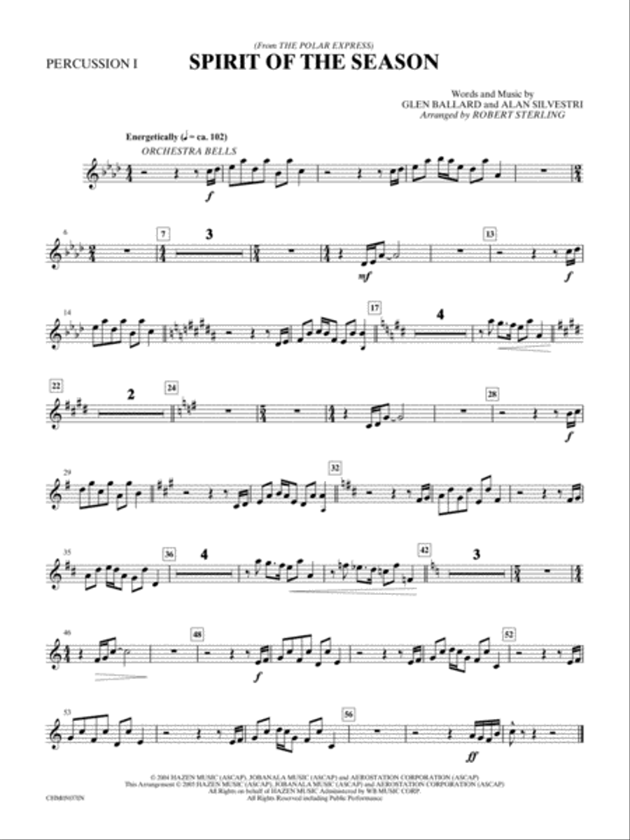 Spirit of the Season: 1st Percussion Percussion scores gallery preview page 1
