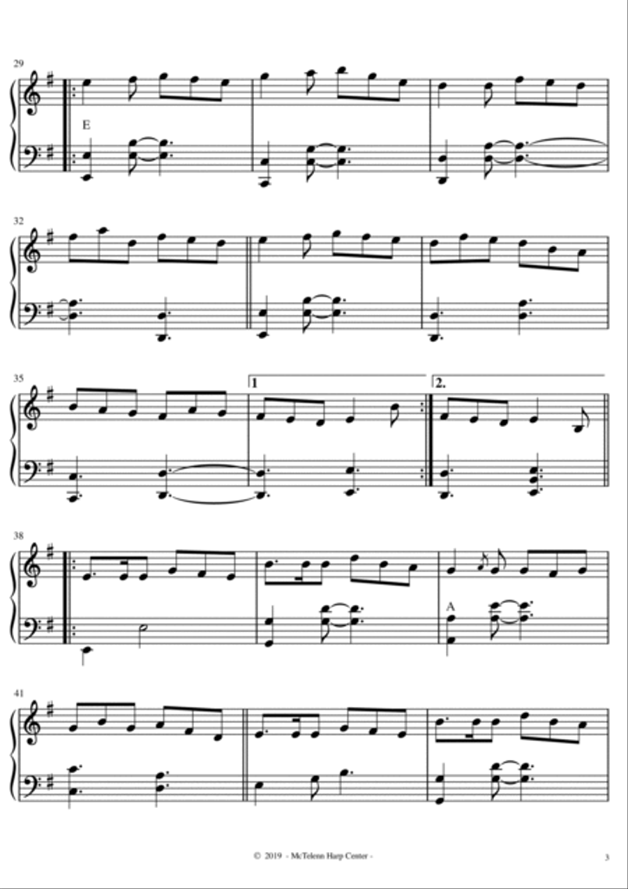 Gallagher's Frolic - Irish Jig - intermediate & 34 String Harp | McTelenn Harp Center Harp scores gallery preview page 4