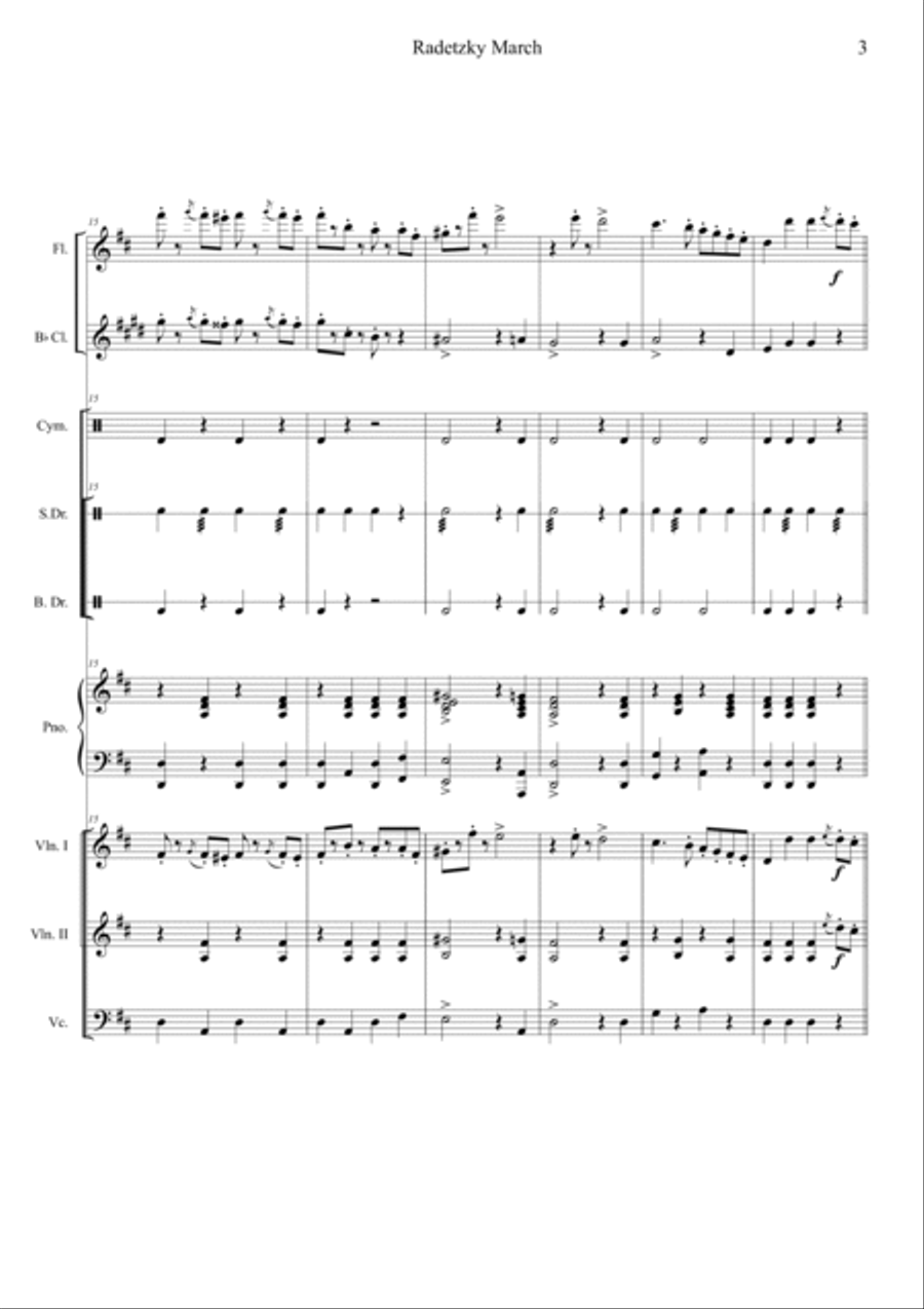 Radetzky Marsch Orchestra scores gallery preview page 3