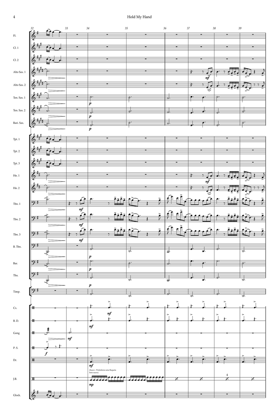 Hold My Hand Concert Band scores gallery preview page 4