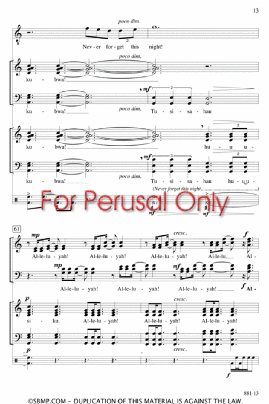 Alleluyah Sasa - SATB divisi Octavo Divisi scores gallery preview page 12