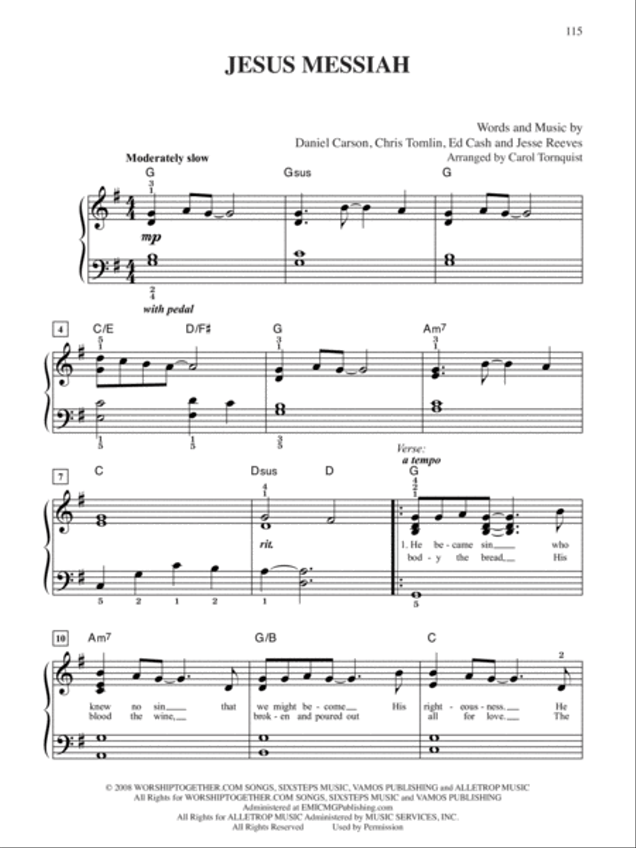 Top 50 Praise & Worship Easy Piano scores gallery preview page 7