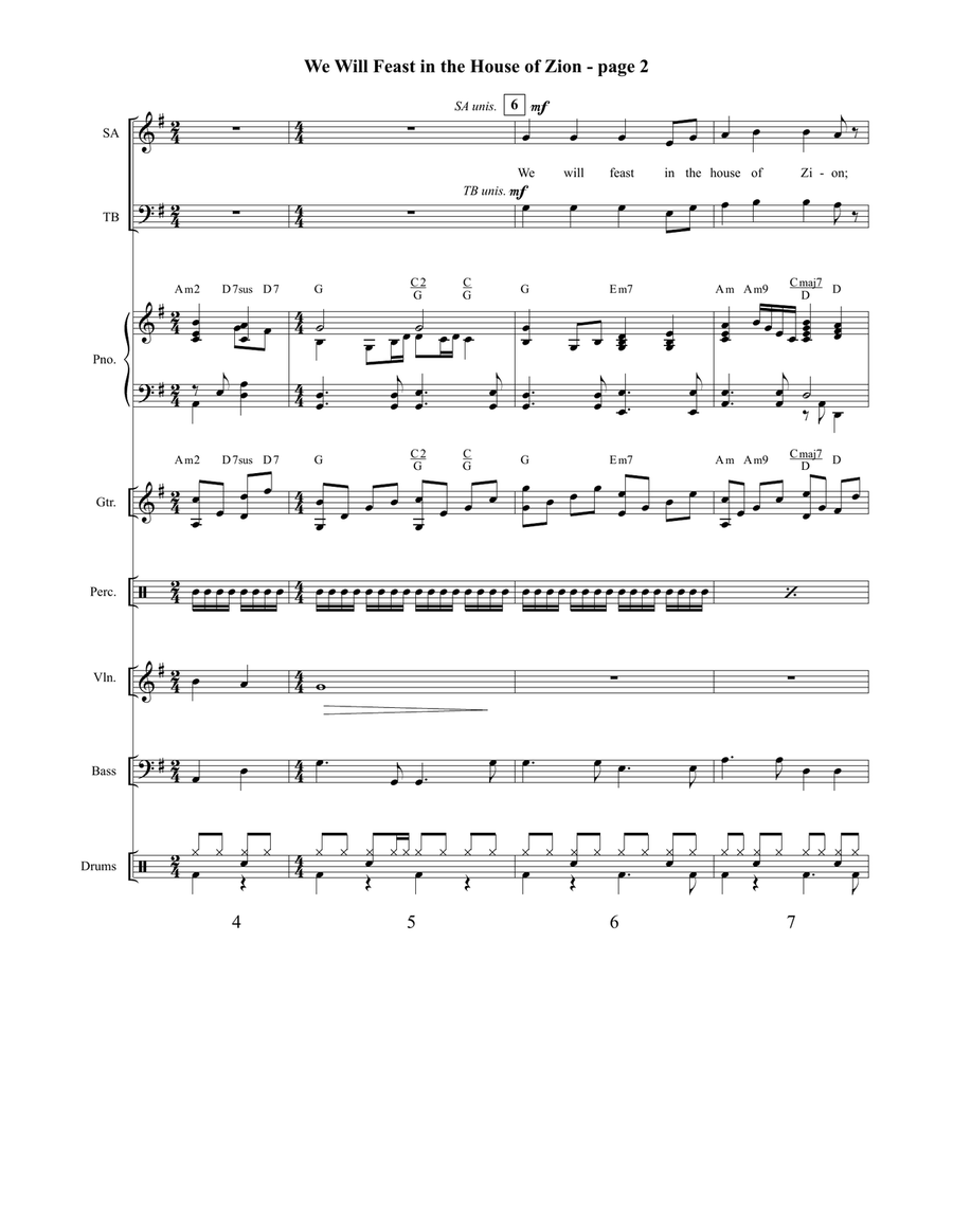 We Will Feast in the House of Zion Orchestration 4-Part scores gallery preview page 3