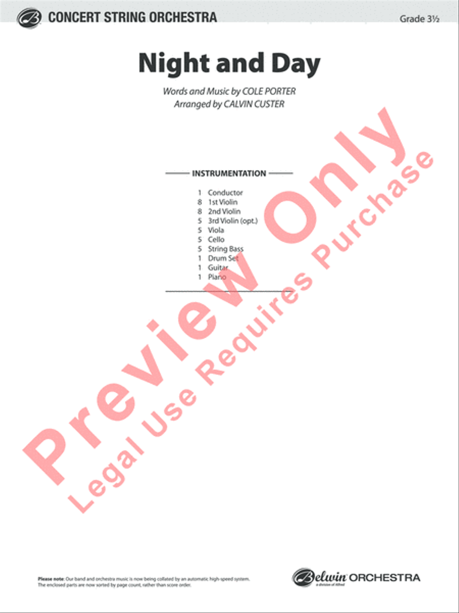 Night and Day String Orchestra scores gallery preview page 2