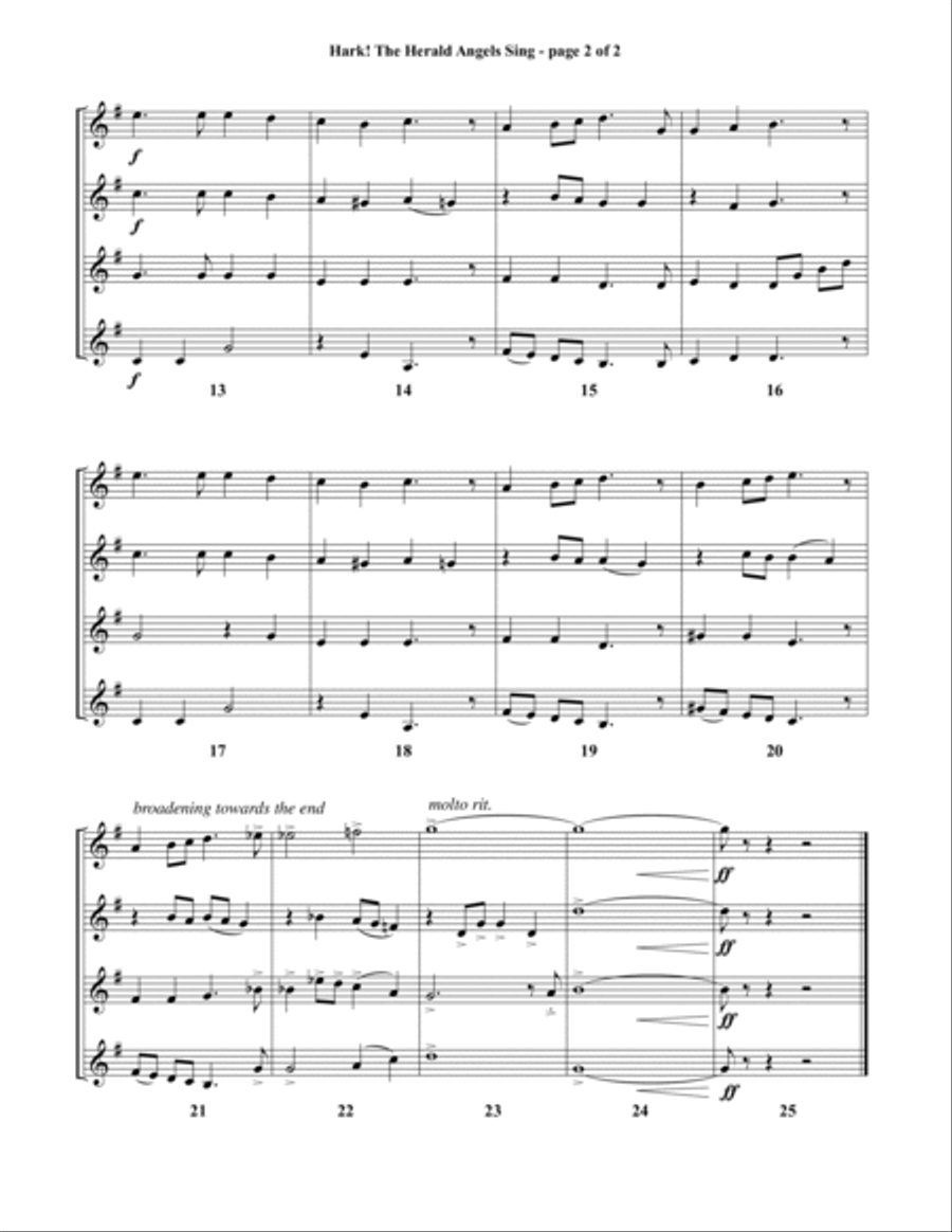 Hark, the Herald Angels Sing (trumpet ensemble) Trumpet scores gallery preview page 3