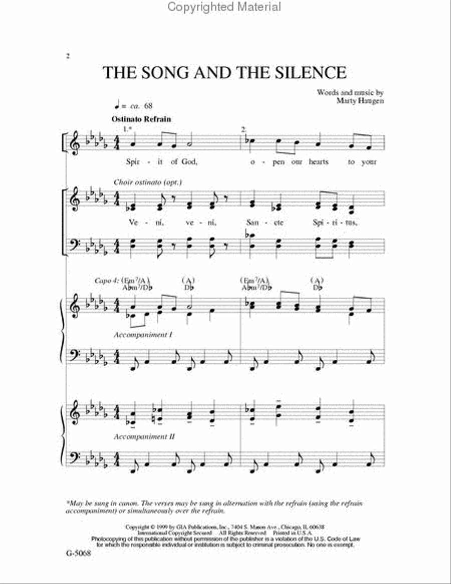 The Song and the Silence 4-Part scores gallery preview page 2