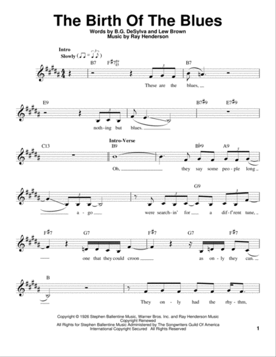 The Birth Of The Blues Voice scores gallery preview page 1