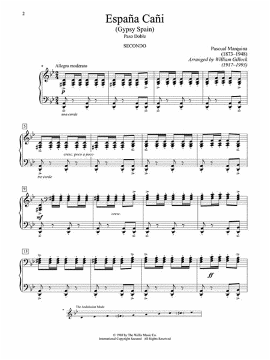 España Cañi 1 Piano, 4-Hands scores gallery preview page 2