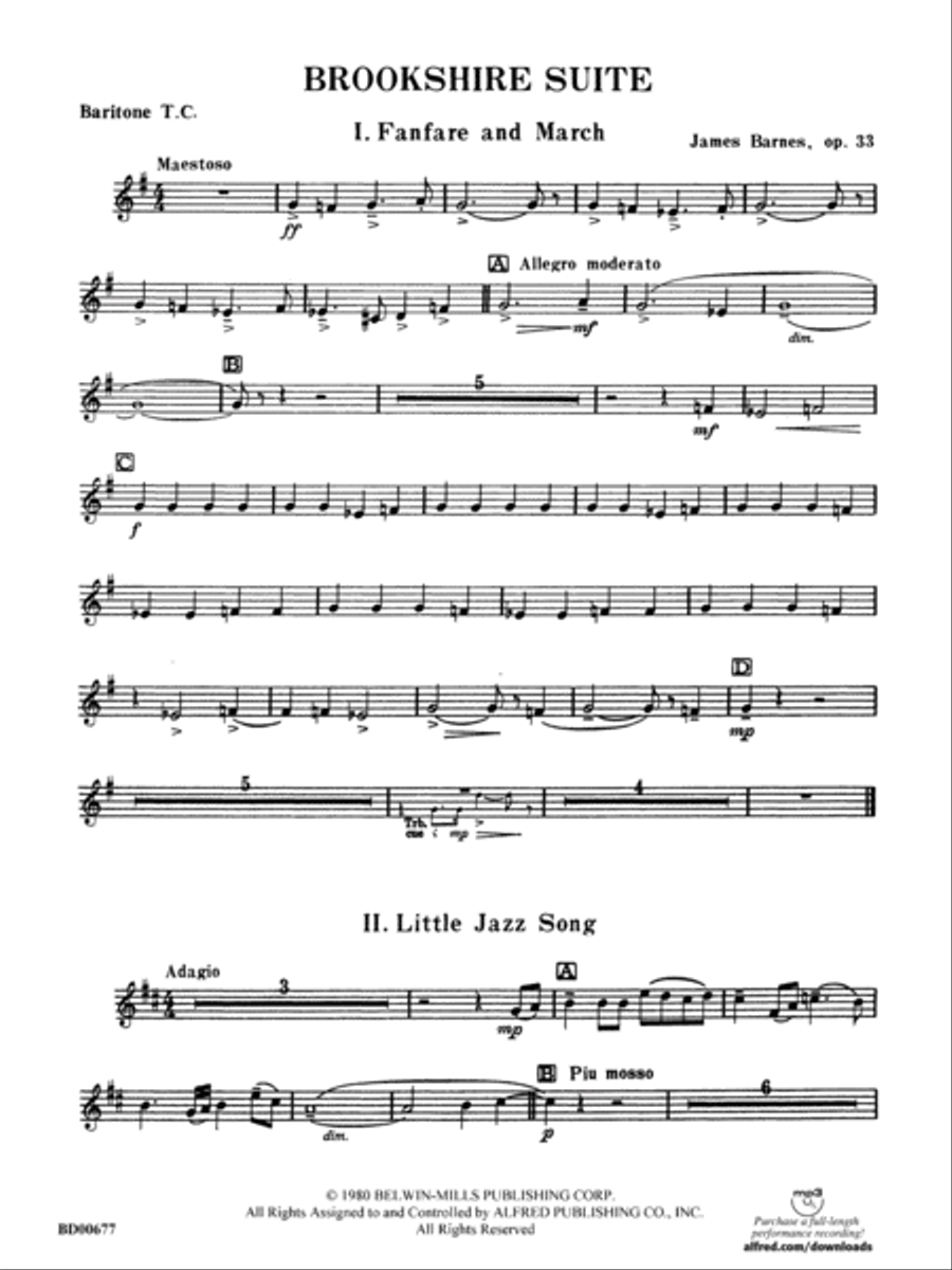 Brookshire Suite: Baritone T.C. Concert Band scores gallery preview page 1