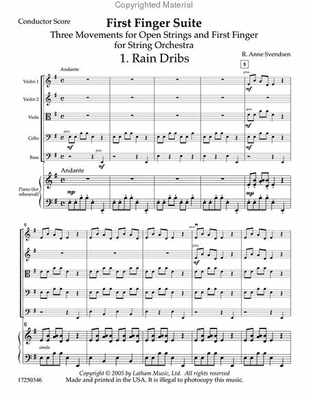 First Finger Suite for String Orchestra - Score