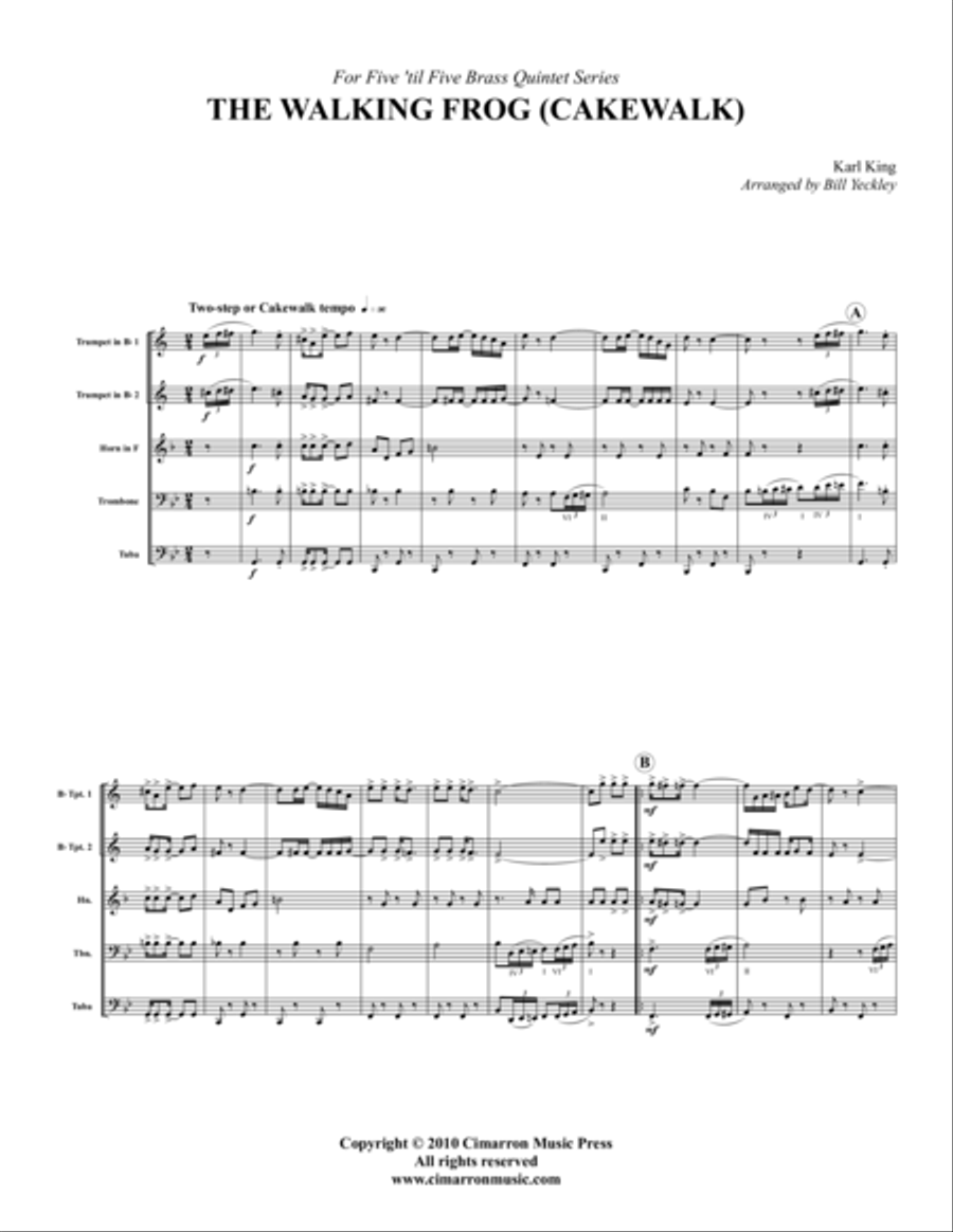 The Walking Frog The Walking Frog Brass Quintet scores gallery preview page 1