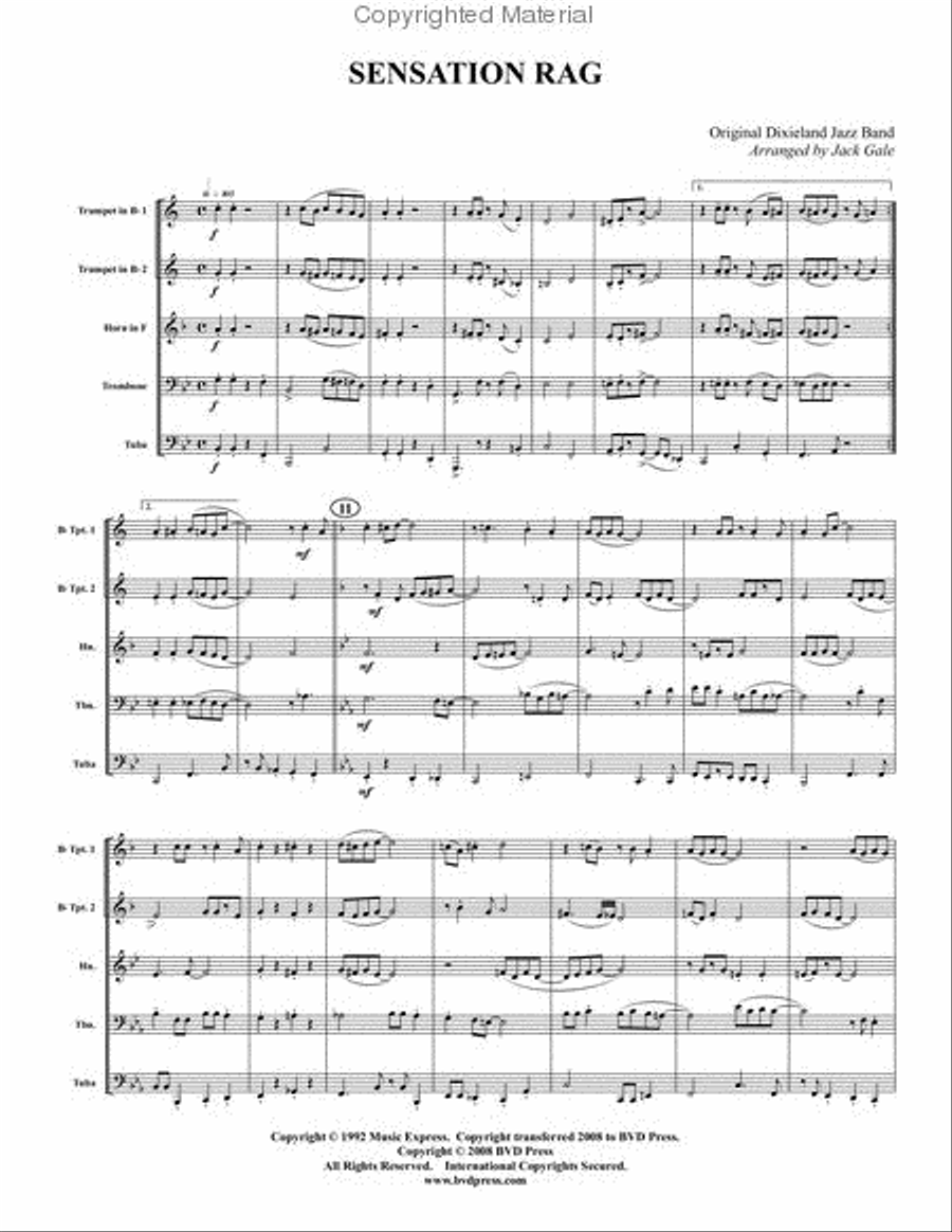 Sensation Rag Sensation Rag Brass Quintet scores gallery preview page 2