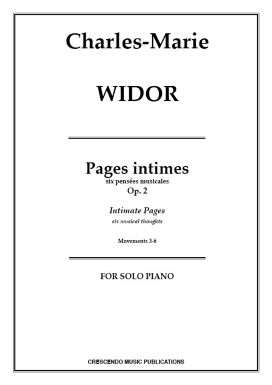 Pages intimes Op. 2, movements 3-6, Op. 2 Piano Solo scores gallery preview page 1