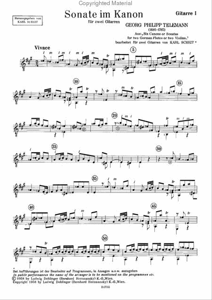 Sonate im Kanon A-Dur Part scores gallery preview page 2