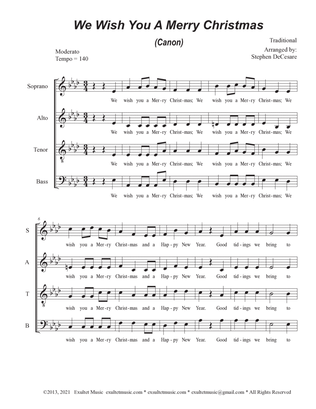We Wish You A Merry Christmas (Canon) (SATB)