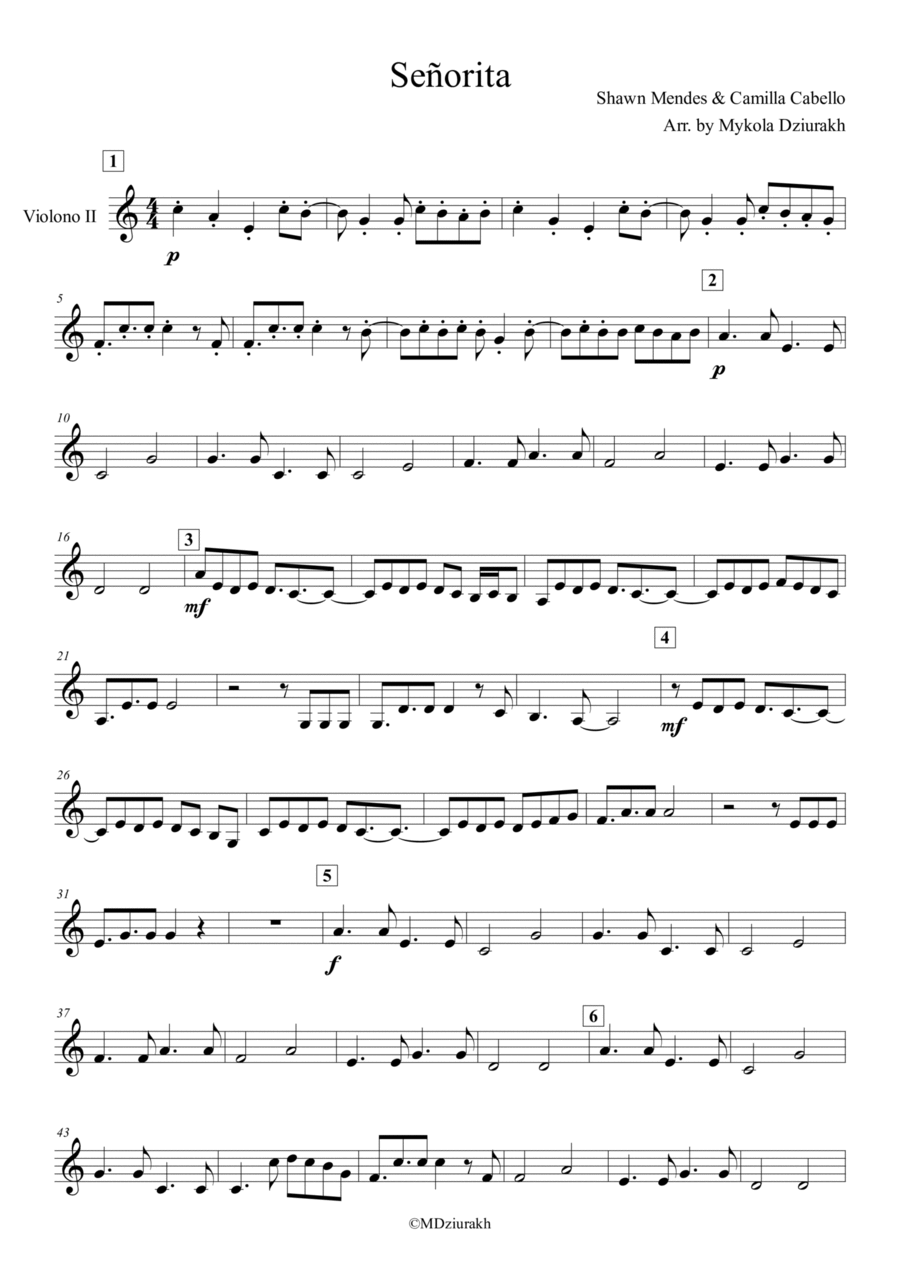 Senorita Senorita String Quartet scores gallery preview page 1