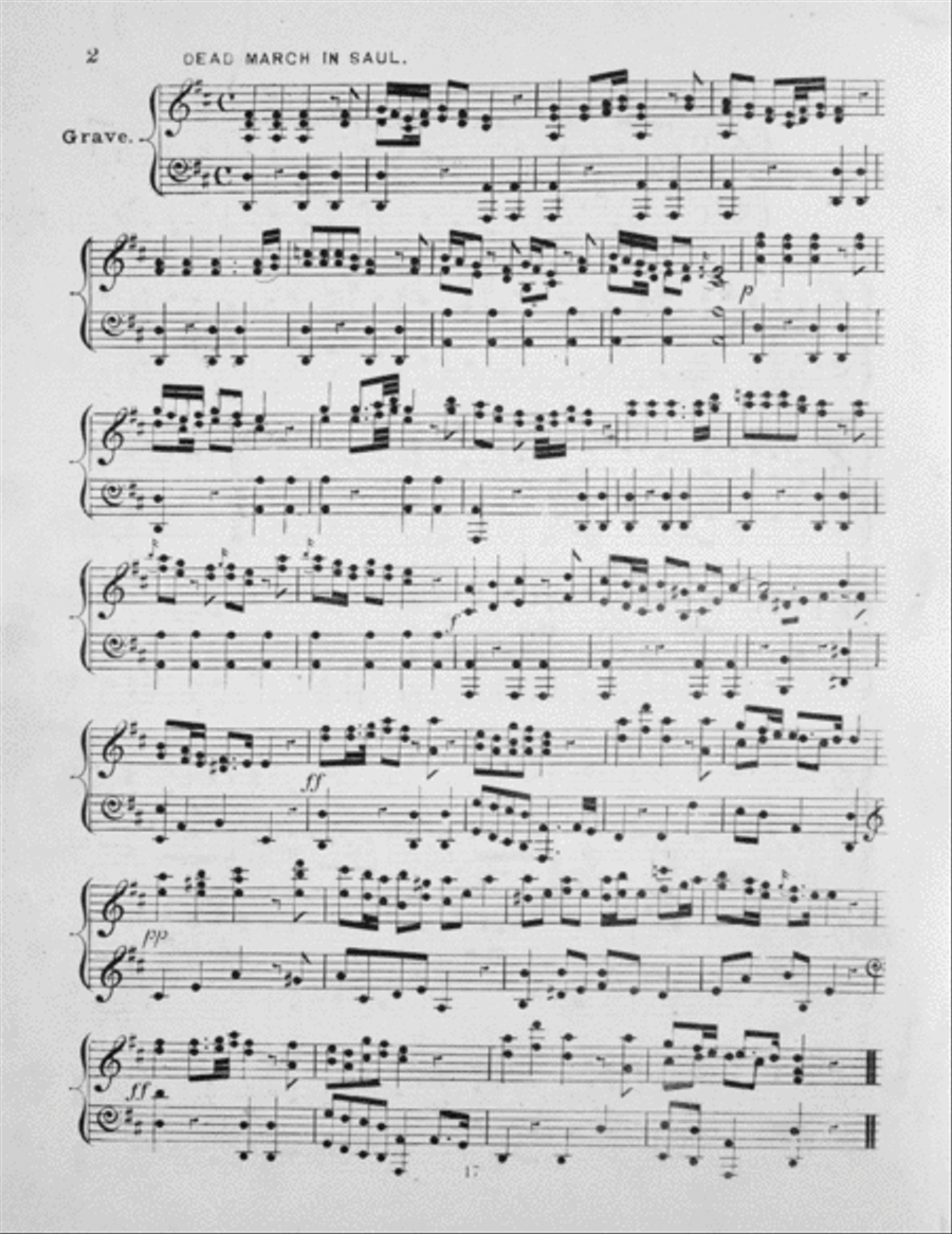 Dead March in Saul. March in Judas Maccabees Piano Solo scores gallery preview page 2