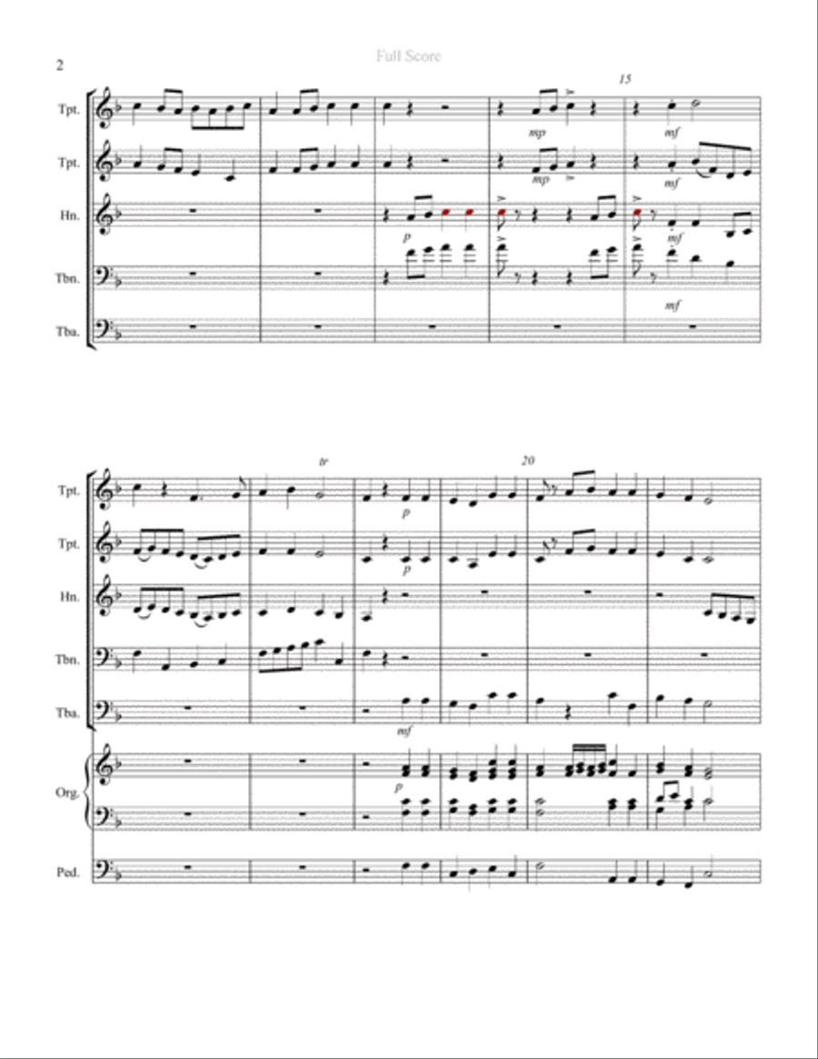 Noel - for Brass Quintet and Optional Organ Small Ensemble scores gallery preview page 3