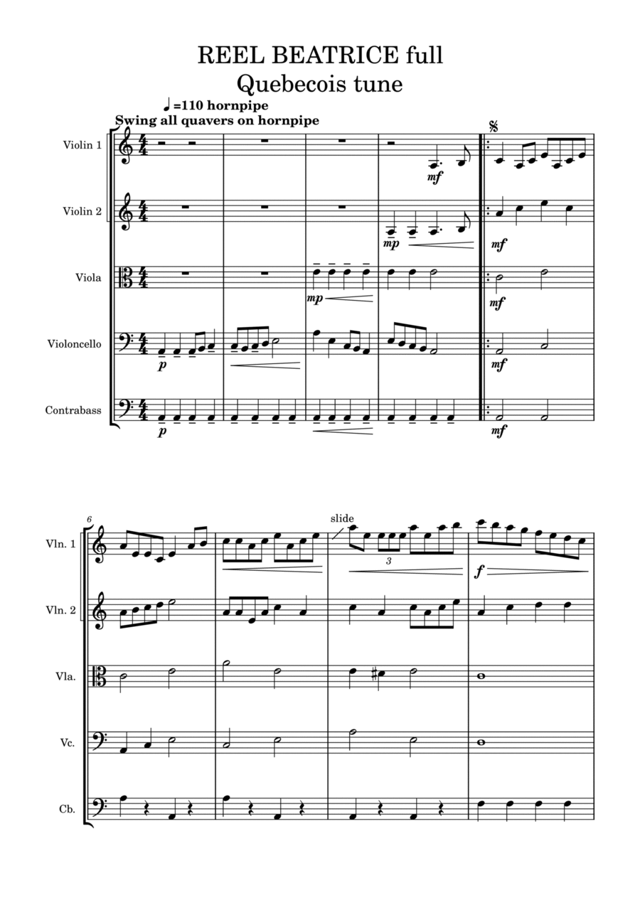 Reel Beatrice Reel Beatrice Cello scores gallery preview page 1