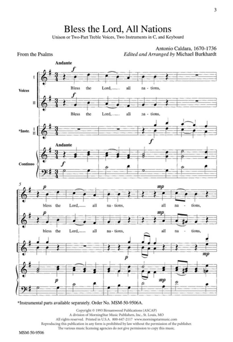 Bless the Lord, All Nations (Downloadable Choral Score)