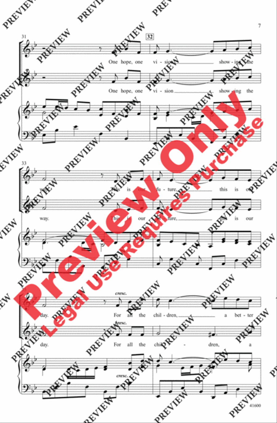 One Dream One Dream 2-Part scores gallery preview page 7