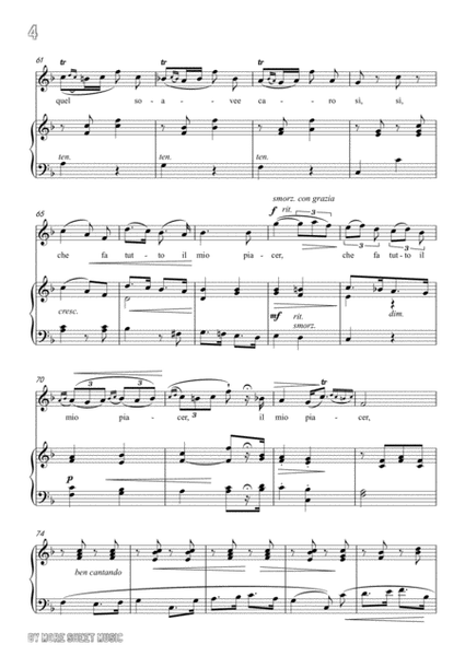 Lotti-Pur dicesti,o bocca bella in F Major,for Voice and Piano image number null