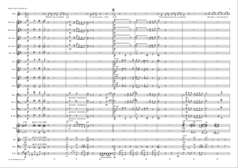 Should I Stay Or Should I Go Jazz Ensemble scores gallery preview page 4