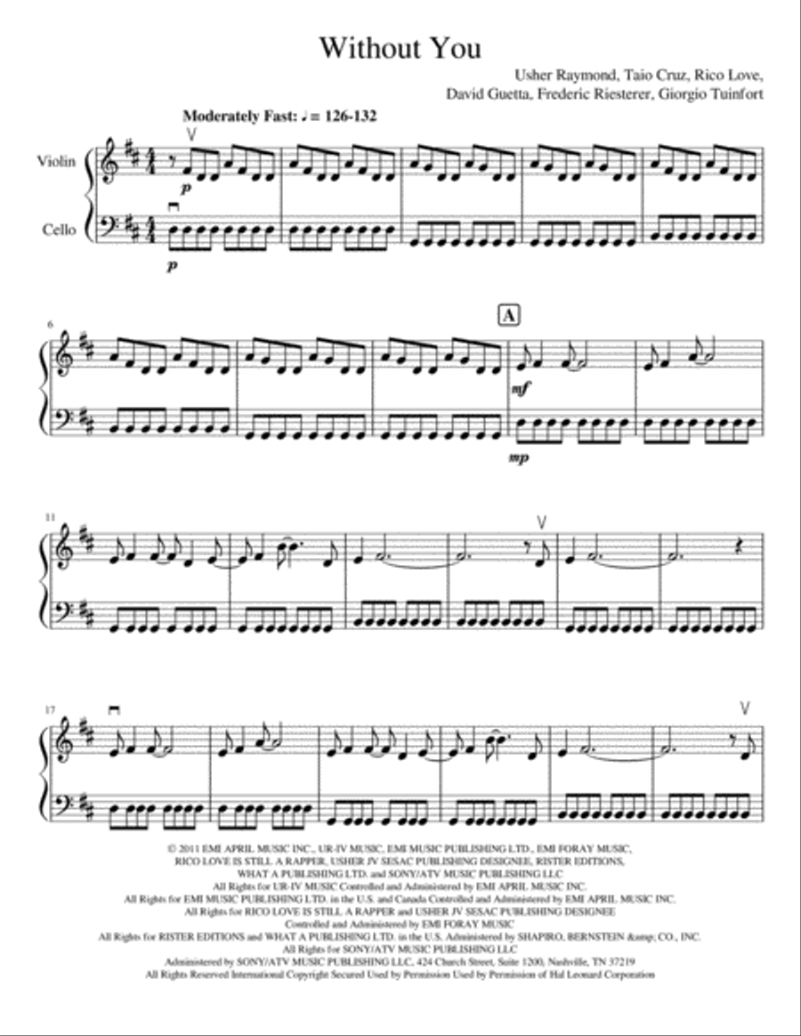 Without You String Duet scores gallery preview page 2