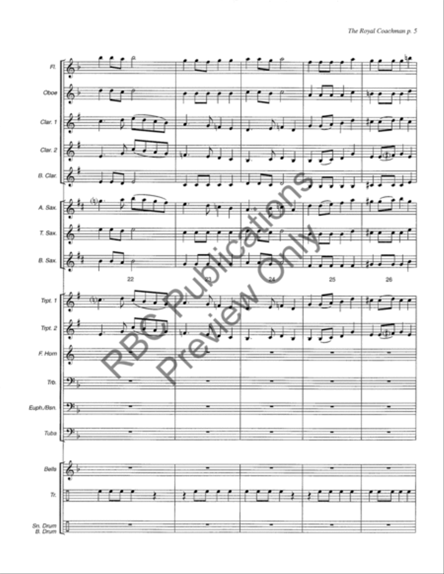 Royal Coachman Royal Coachman Concert Band scores gallery preview page 8