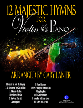 12 MAJESTIC HYMNS for Violin & Piano (Score & Parts included)