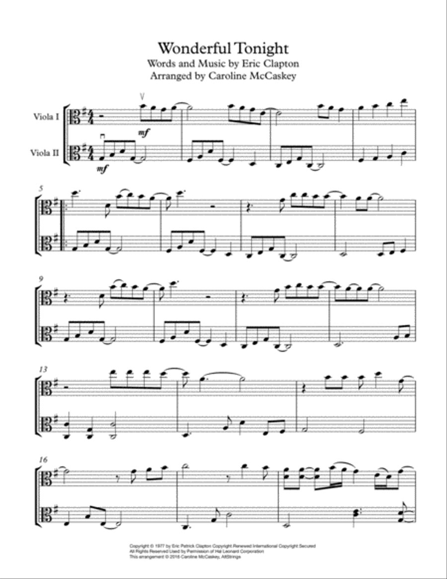 Wonderful Tonight Wonderful Tonight String Duet scores gallery preview page 2