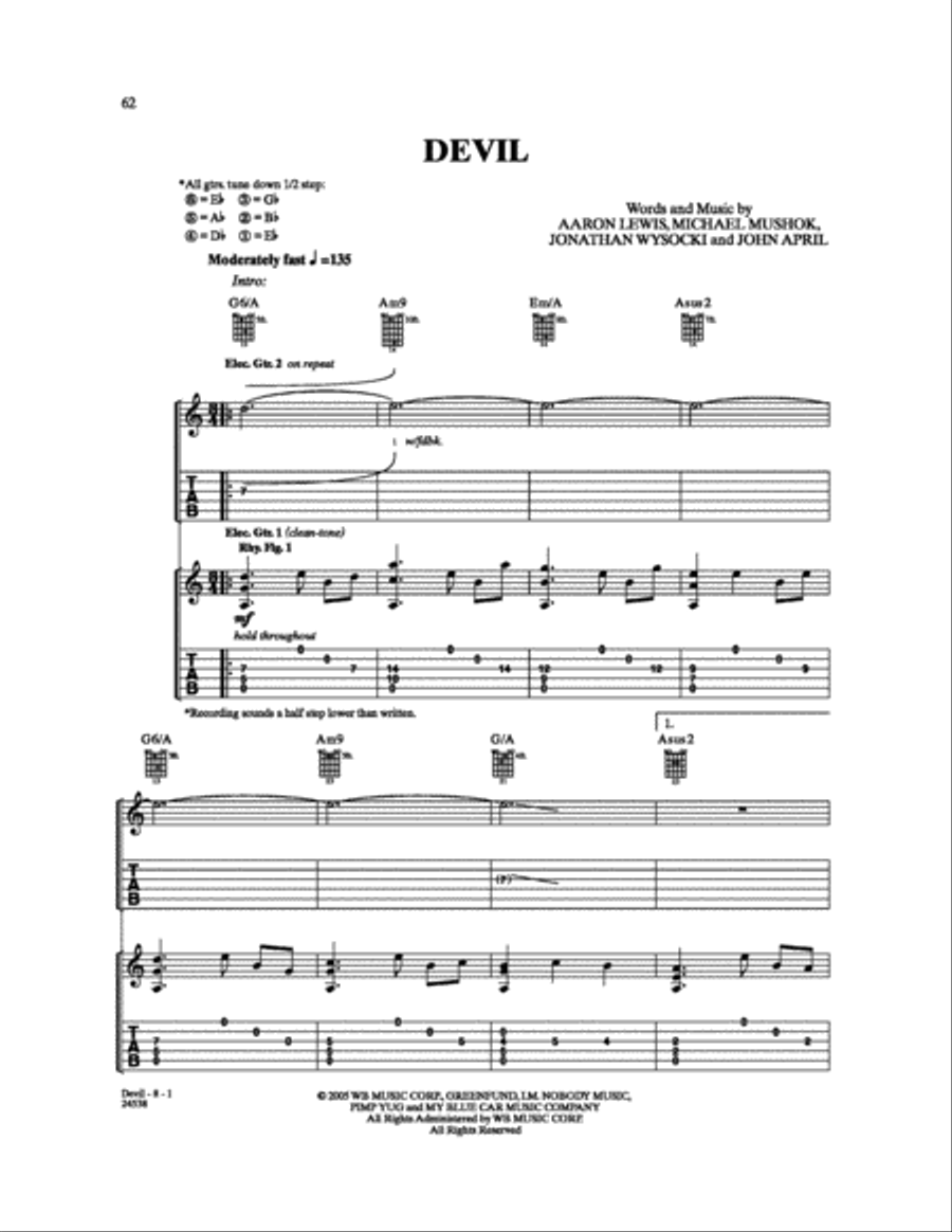 Devil Devil Electric Guitar scores gallery preview page 1