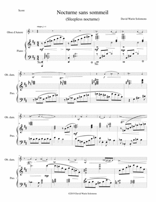 Nocturne sans sommeil (Sleepless nocturne) for oboe d'amore and piano