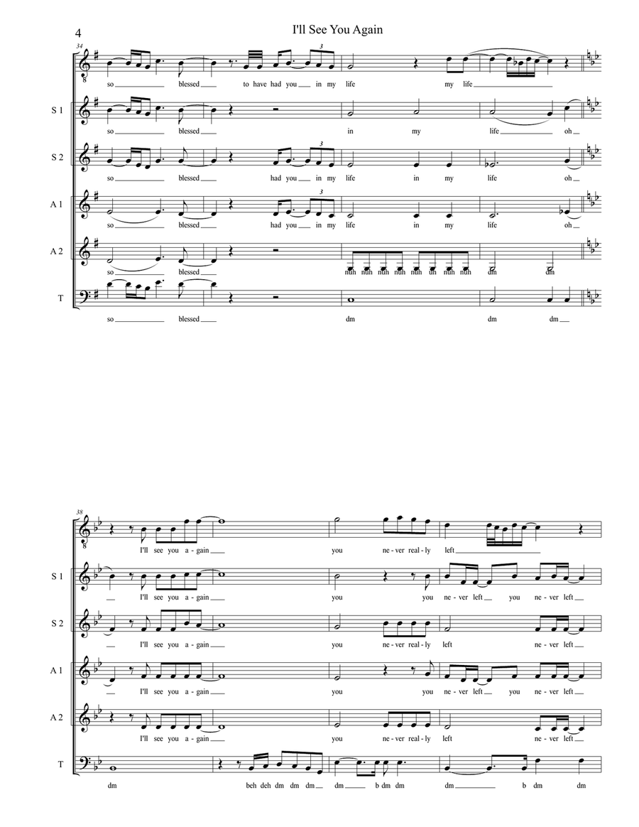 Ill See You Again 4-Part scores gallery preview page 4