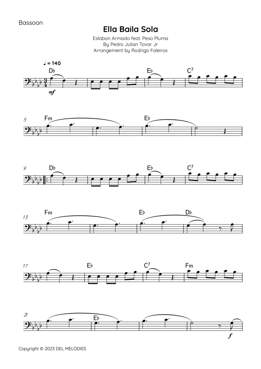 Ella Baila Sola Bassoon Solo scores gallery preview page 1