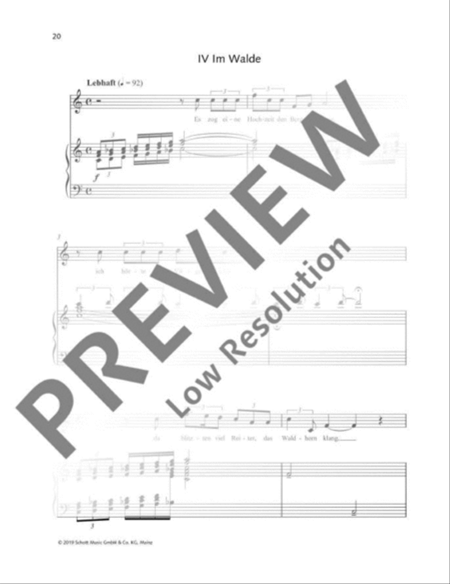 Eichendorff-Lieder High Voice scores gallery preview page 21