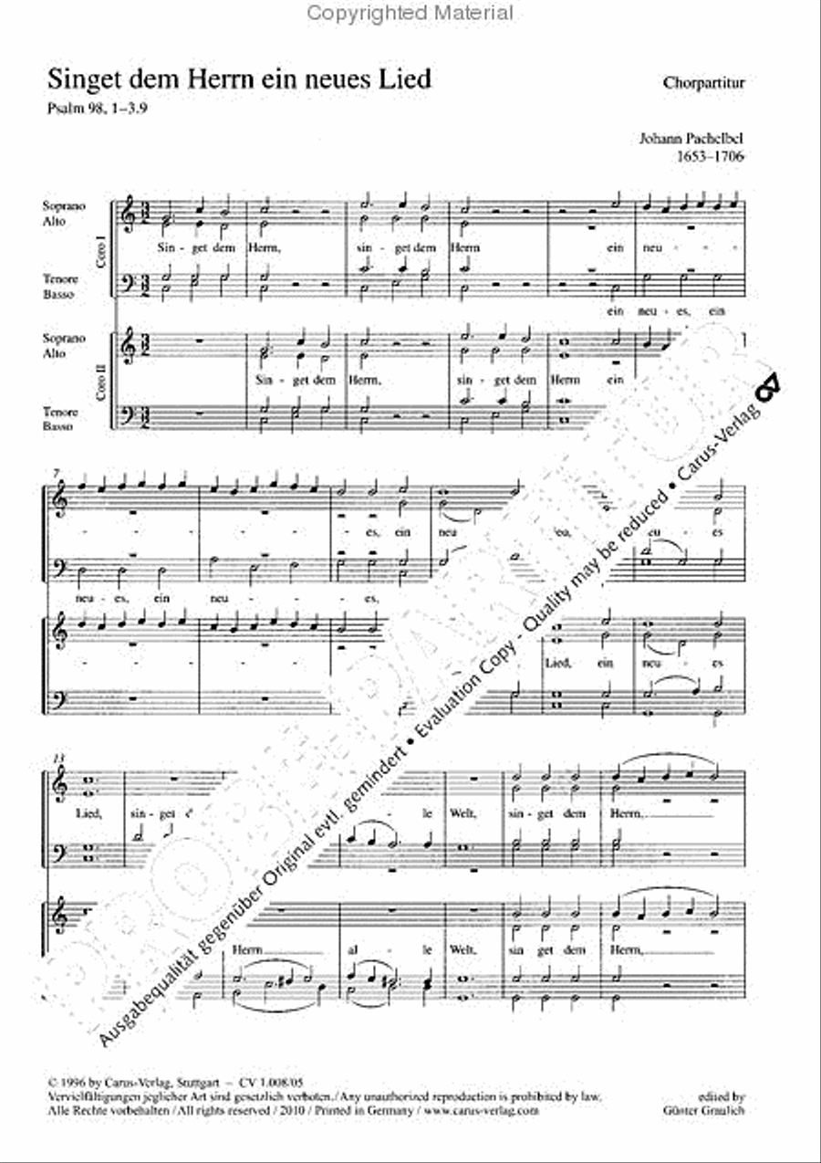 Sing to the Lord a new song (Singet dem Herrn ein neues Lied) 4-Part scores gallery preview page 2