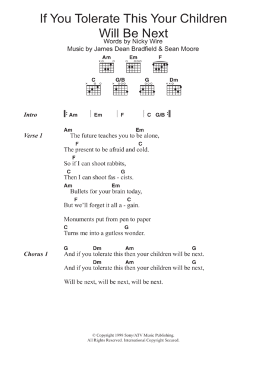 If You Tolerate This Your Children Will Be Next Acoustic Guitar scores gallery preview page 1