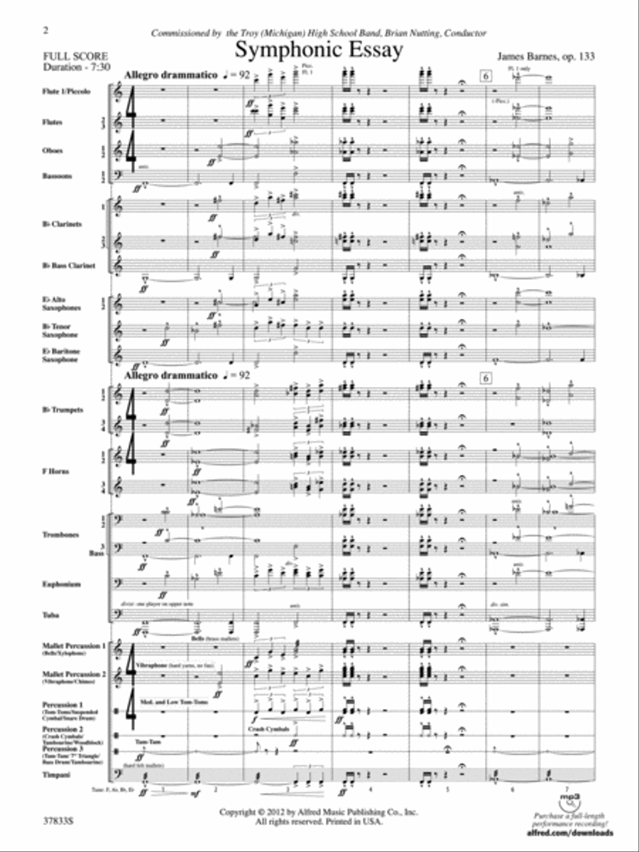 Symphonic Essay: Score Concert Band scores gallery preview page 2